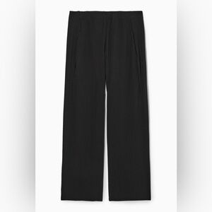COS Black Ribbed Wide-Leg Knit Pants